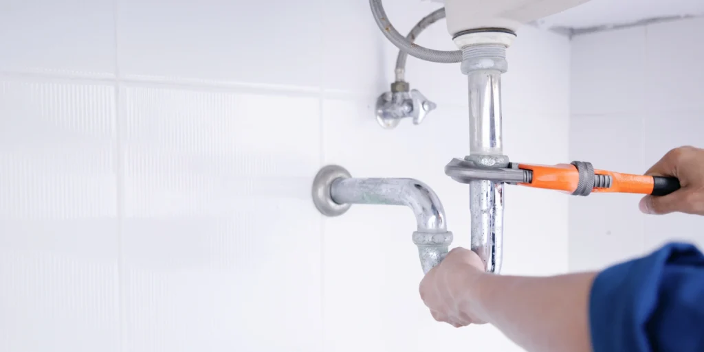 Drain Under Sink Being Repaired