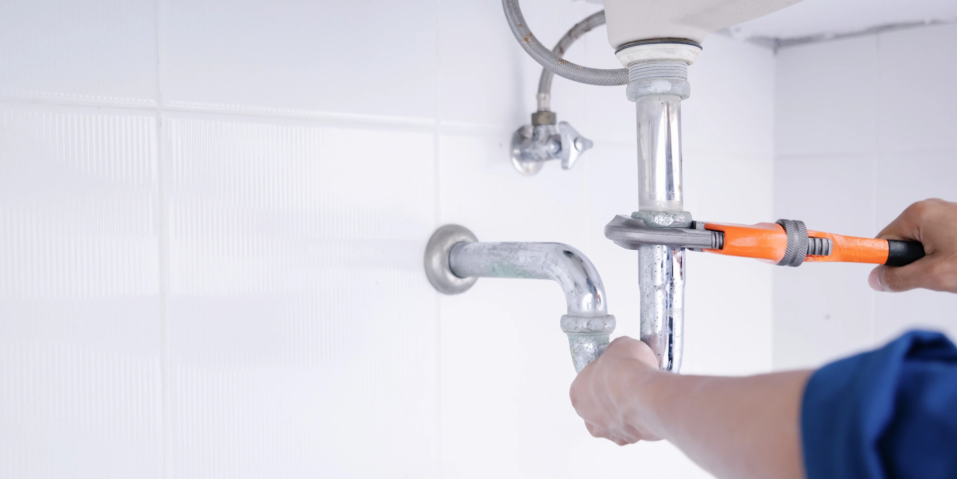 Drain Under Sink Being Repaired