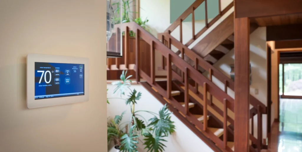 thermostat in home entryway