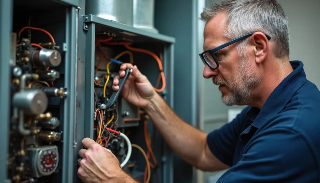 emergency heating repair by technician